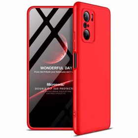Microsonic Xiaomi Poco F3 Double Dip 360 Protective Kırmızı Kılıf