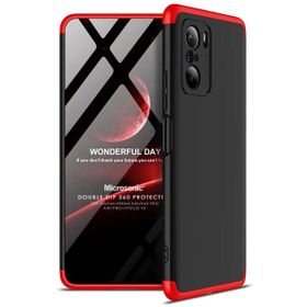 Microsonic Xiaomi Poco F3 Double Dip 360 Protective Siyah Kırmızı Kılıf