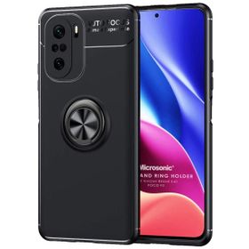 Microsonic Xiaomi Poco F3 Kickstand Ring Holder Siyah Kılıf