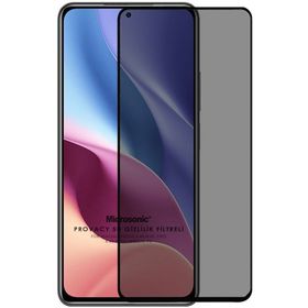 Microsonic Xiaomi Poco F3 Privacy 5D Gizlilik Filtreli Siyah Cam Ekran Koruyucu