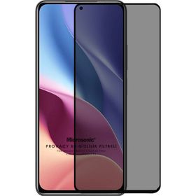 Microsonic Xiaomi Poco F3 Privacy 5D Gizlilik Filtreli Siyah Cam Ekran Koruyucu