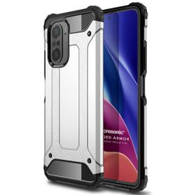Microsonic Xiaomi Poco F3 Rugged Armor Gümüş Kılıf