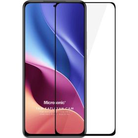 Microsonic Xiaomi Poco F3 Tam Kaplayan Temperli Siyah Cam Ekran Koruyucu