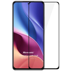 Microsonic Xiaomi Poco F3 Tam Kaplayan Temperli Siyah Cam Ekran Koruyucu