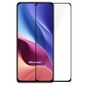 Microsonic Xiaomi Poco F3 Tam Kaplayan Temperli Siyah Cam Ekran Koruyucu