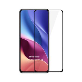 Microsonic Xiaomi Poco F3 Tam Kaplayan Temperli Siyah Cam Ekran Koruyucu