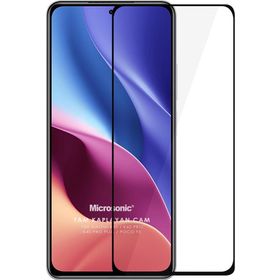 Microsonic Xiaomi Poco F3 Tam Kaplayan Temperli Siyah Cam Ekran Koruyucu
