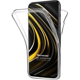Microsonic Xiaomi Poco M3 6 Tarafı Tam Full Koruma 360 Clear Soft Şeffaf Kılıf
