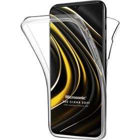 Microsonic Xiaomi Poco M3 6 Tarafı Tam Full Koruma 360 Clear Soft Şeffaf Kılıf
