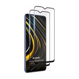 Microsonic Xiaomi Poco M3 Crystal Seramik Nano 2 Adet Siyah Ekran Koruyucu