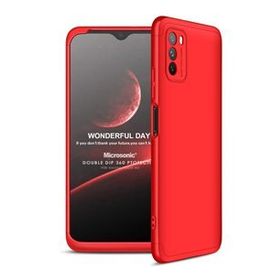 Microsonic Xiaomi Poco M3 Double Dip 360 Protective Kırmızı Kılıf