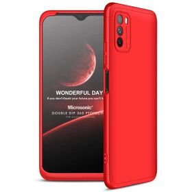 Microsonic Xiaomi Poco M3 Double Dip 360 Protective Kırmızı Kılıf