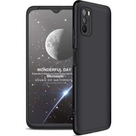 Microsonic Xiaomi Poco M3 Double Dip 360 Protective Siyah Kılıf
