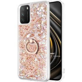 Microsonic Xiaomi Poco M3 Glitter Liquid Holder Gold Kılıf