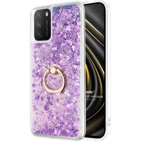 Microsonic Xiaomi Poco M3 Glitter Liquid Holder Mor Kılıf