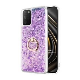 Microsonic Xiaomi Poco M3 Glitter Liquid Holder Mor Kılıf