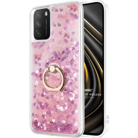 Microsonic Xiaomi Poco M3 Glitter Liquid Holder Pembe Kılıf