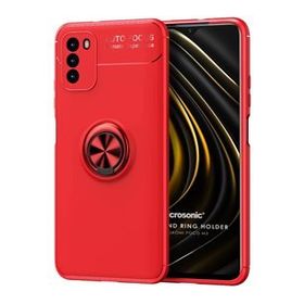 Microsonic Xiaomi Poco M3 Kickstand Ring Holder Kırmızı Kılıf
