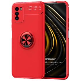 Microsonic Xiaomi Poco M3 Kickstand Ring Holder Kırmızı Kılıf