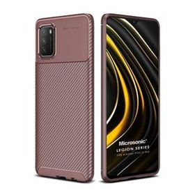 Microsonic Xiaomi Poco M3 Legion Series Kahverengi Kılıf