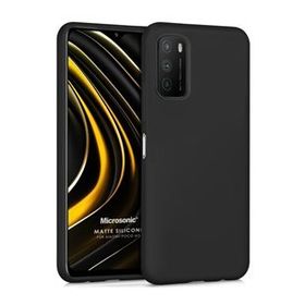 Microsonic Xiaomi Poco M3 Matte Silicone Siyah Kılıf