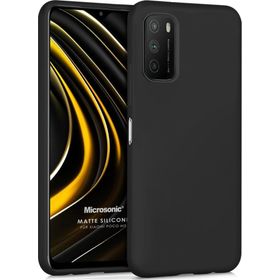 Microsonic Xiaomi Poco M3 Matte Silicone Siyah Kılıf