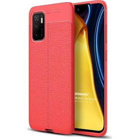Microsonic Xiaomi Poco M3 Pro Deri Dokulu Silikon Kırmızı Kılıf