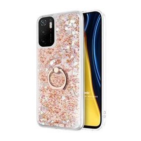 Microsonic Xiaomi Poco M3 Pro Glitter Liquid Holder Gold Kılıf