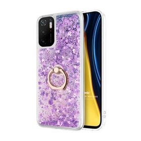 Microsonic Xiaomi Poco M3 Pro Glitter Liquid Holder Mor Kılıf