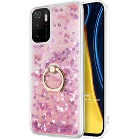 Microsonic Xiaomi Poco M3 Pro Glitter Liquid Holder Pembe Kılıf
