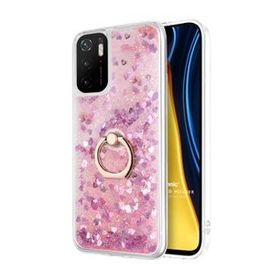 Microsonic Xiaomi Poco M3 Pro Glitter Liquid Holder Pembe Kılıf