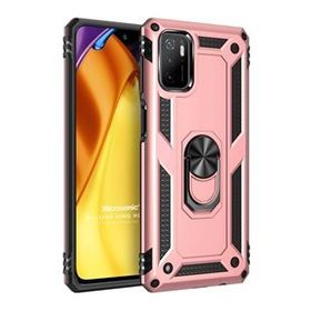 Microsonic Xiaomi Poco M3 Pro Military Ring Holder Rose Gold Kılıf