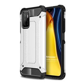 Microsonic Xiaomi Poco M3 Pro Rugged Armor Gümüş Kılıf
