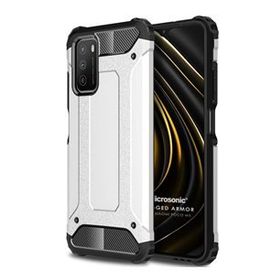 Microsonic Xiaomi Poco M3 Rugged Armor Gümüş Kılıf