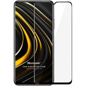 Microsonic Xiaomi Poco M3 Tam Kaplayan Temperli Siyah Cam Ekran Koruyucu