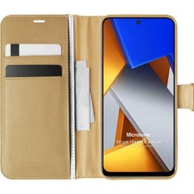 Microsonic Xiaomi Poco M4 Pro 4G Delux Leather Wallet Gold Kılıf