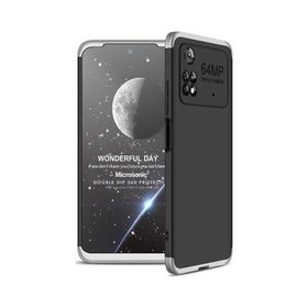 Microsonic Xiaomi Poco M4 Pro 4G Double Dip 360 Gri Siyah Kılıf