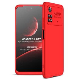 Microsonic Xiaomi Poco M4 Pro 4G Double Dip 360 Kırmızı Kılıf