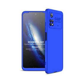 Microsonic Xiaomi Poco M4 Pro 4G Double Dip 360 Mavi Cep Telefonu Kılıfı