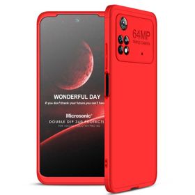 Microsonic Xiaomi Poco M4 Pro 4G Double Dip 360 Protective Kırmızı Kılıf