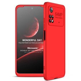 Microsonic Xiaomi Poco M4 Pro 4G Double Dip 360 Protective Kırmızı Kılıf