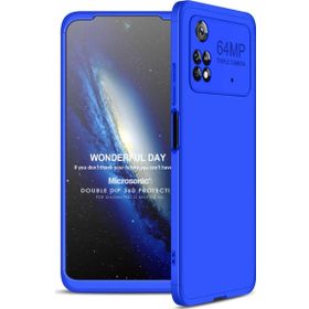 Microsonic Xiaomi Poco M4 Pro 4G Double Dip 360 Protective Mavi Kılıf