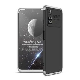 Microsonic Xiaomi Poco M4 Pro 4G Double Dip 360 Protective Siyah Gri Kılıf