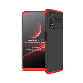 Microsonic Xiaomi Poco M4 Pro 4G Double Siyah Kırmızı Kılıf