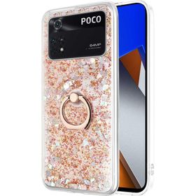 Microsonic Xiaomi Poco M4 Pro 4G Glitter Liquid Holder Gold Cep Telefonu Kılıfı