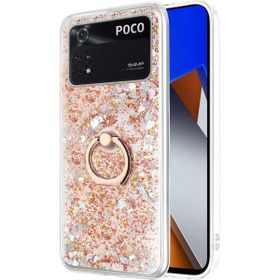 Microsonic Xiaomi Poco M4 Pro 4G Glitter Liquid Holder Gold Cep Telefonu Kılıfı