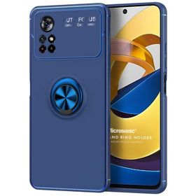 Microsonic Xiaomi Poco M4 Pro 4G Kickstand Ring Holder Cep Telefonu Kılıfı