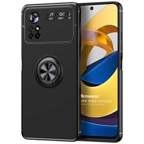 Microsonic Xiaomi Poco M4 Pro 4G Kickstand Ring Holder Cep Telefonu Kılıfı