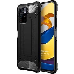 Microsonic Xiaomi Poco M4 Pro Rugged Armor Siyah Kılıf