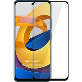 Microsonic Xiaomi Poco M4 Pro Tam Kaplayan Temperli Siyah Cam Ekran Koruyucu